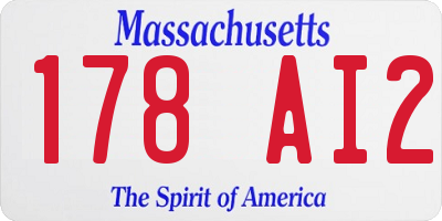 MA license plate 178AI2