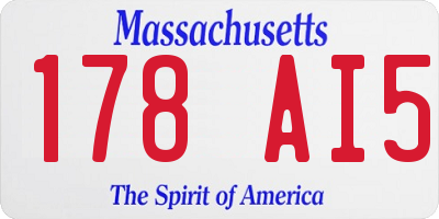MA license plate 178AI5