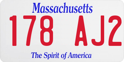 MA license plate 178AJ2