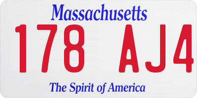 MA license plate 178AJ4