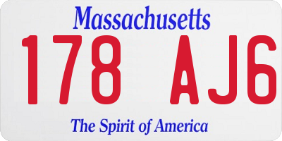 MA license plate 178AJ6