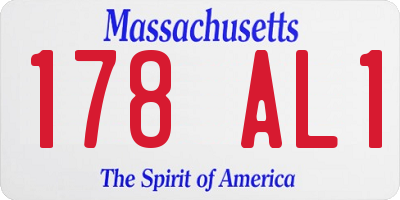 MA license plate 178AL1