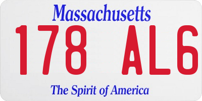 MA license plate 178AL6