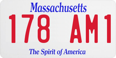 MA license plate 178AM1
