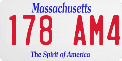 MA license plate 178AM4