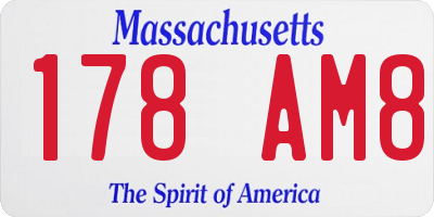 MA license plate 178AM8