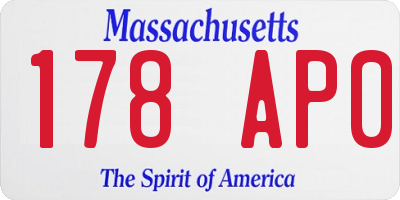 MA license plate 178AP0