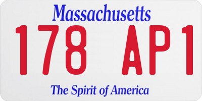 MA license plate 178AP1