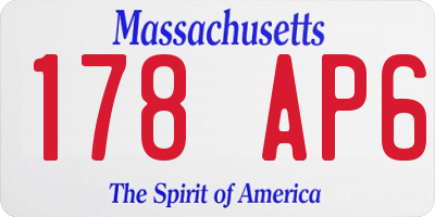 MA license plate 178AP6