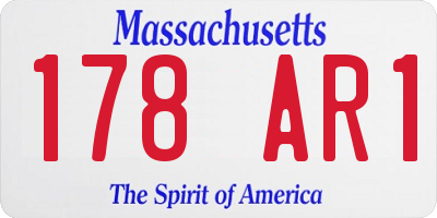 MA license plate 178AR1