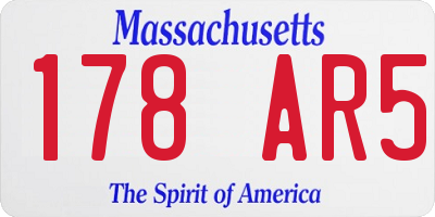 MA license plate 178AR5