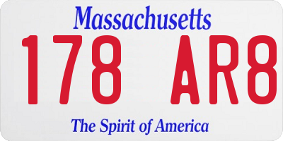 MA license plate 178AR8