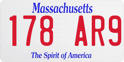 MA license plate 178AR9