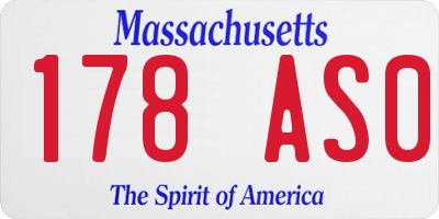 MA license plate 178AS0