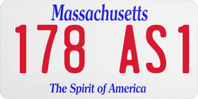 MA license plate 178AS1