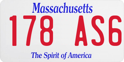 MA license plate 178AS6