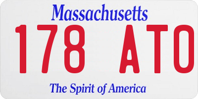 MA license plate 178AT0