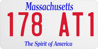 MA license plate 178AT1