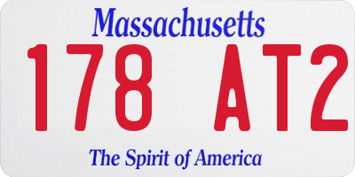 MA license plate 178AT2