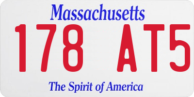 MA license plate 178AT5