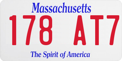 MA license plate 178AT7