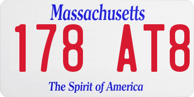 MA license plate 178AT8