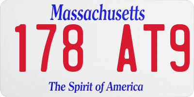 MA license plate 178AT9