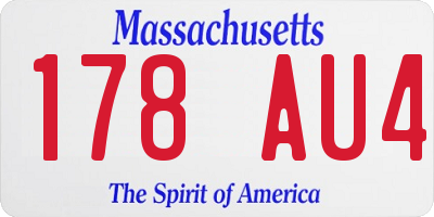 MA license plate 178AU4
