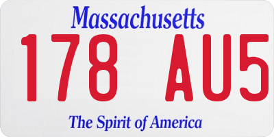 MA license plate 178AU5