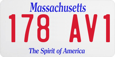 MA license plate 178AV1