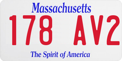 MA license plate 178AV2