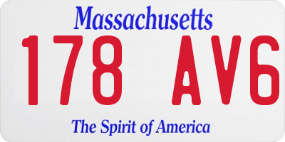 MA license plate 178AV6