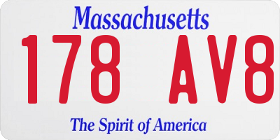 MA license plate 178AV8