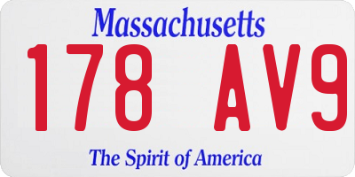 MA license plate 178AV9