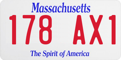 MA license plate 178AX1
