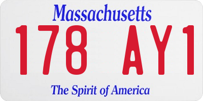 MA license plate 178AY1