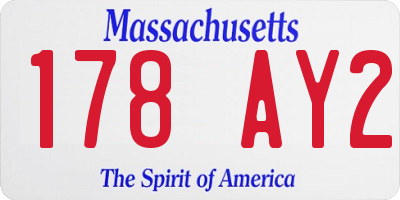 MA license plate 178AY2