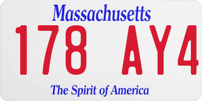 MA license plate 178AY4