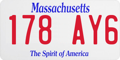 MA license plate 178AY6
