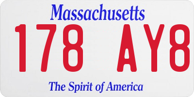 MA license plate 178AY8