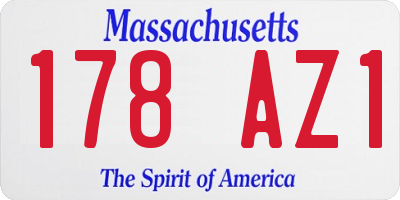 MA license plate 178AZ1