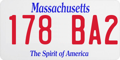 MA license plate 178BA2