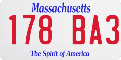 MA license plate 178BA3