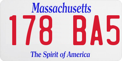 MA license plate 178BA5