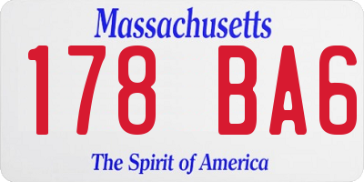 MA license plate 178BA6
