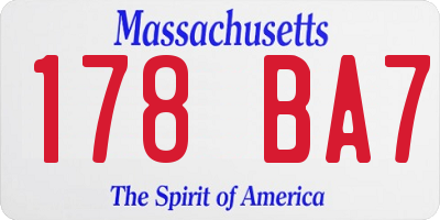 MA license plate 178BA7