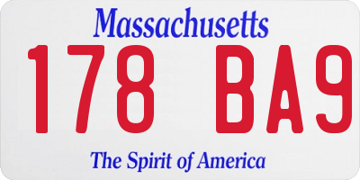 MA license plate 178BA9