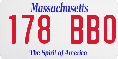 MA license plate 178BB0