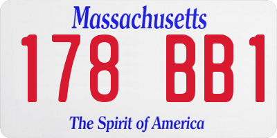 MA license plate 178BB1