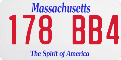 MA license plate 178BB4